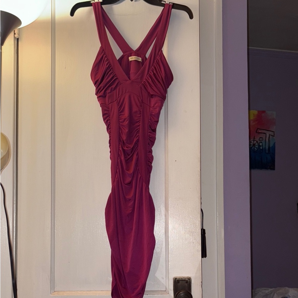 Ardene Pink Ruched Halter Bodycon Dress
